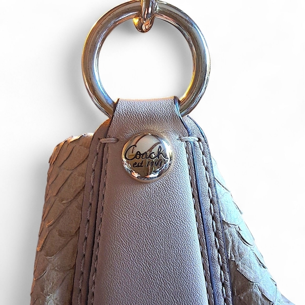 Coach Kristin Python Embossed Leather Drawstring Shoulder Bag 14773 - Picture 11 of 16